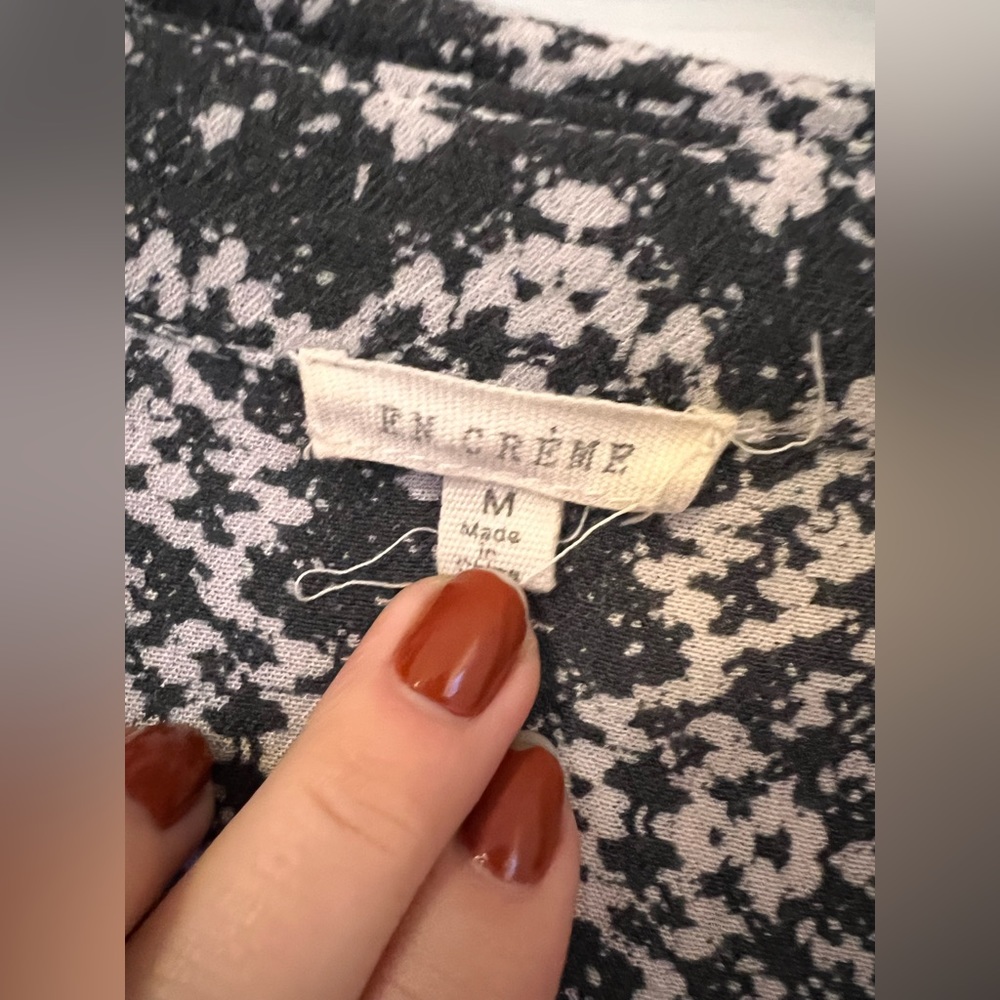 En Creme Patterned Button Down Blouse - image 4